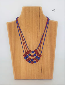 4 Strand Bauble Silk Necklace Adjustable Cambodian