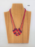 4 Strand Bauble Silk Necklace Adjustable Cambodian