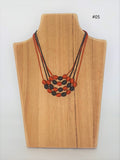 4 Strand Bauble Silk Necklace Adjustable Cambodian