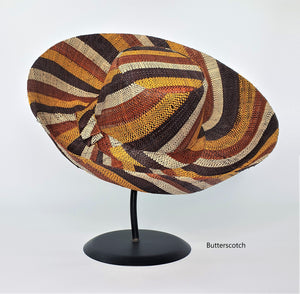 Raffia Curve Brim Hat in Butterscotch