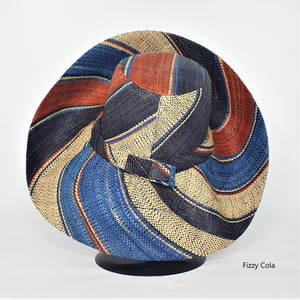 Raffia Curve Brim Hat in Fizzy Cola