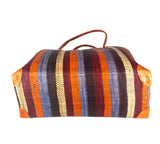 Raffia Striped Handbag Large in Candy Cane