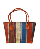 Raffia Striped Handbag Small in Fizzy Cola