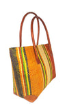 Raffia Striped Handbag Small in Jelly Beans