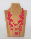 Silk Circles 3 Strand Necklace Cambodian