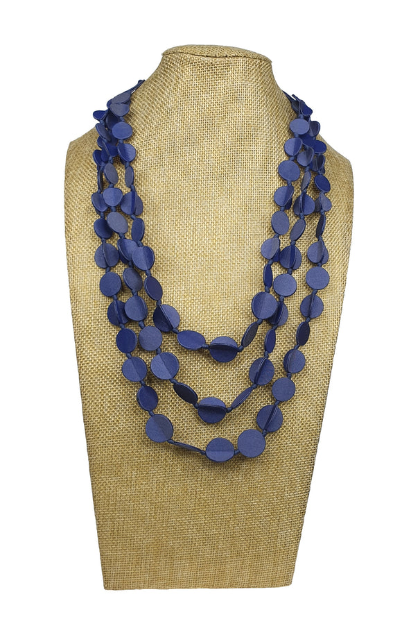 3 Strand Tri-Circle Silk Necklace Cambodian